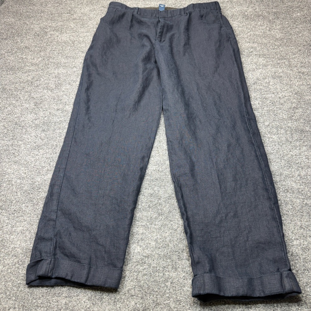 Vintage Polo Ralph Lauren Pants Mens 38x32 Blue Linen Buckle Pleated Cuffed